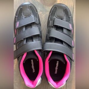 Black and Pink Cycling Shoes